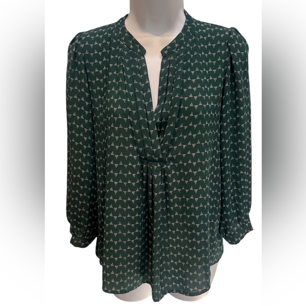 Collective Concepts Green 3/4 Sleeve Blouse Size Medium